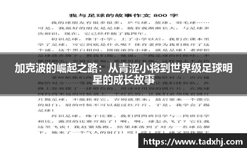 加克波的崛起之路：从青涩小将到世界级足球明星的成长故事